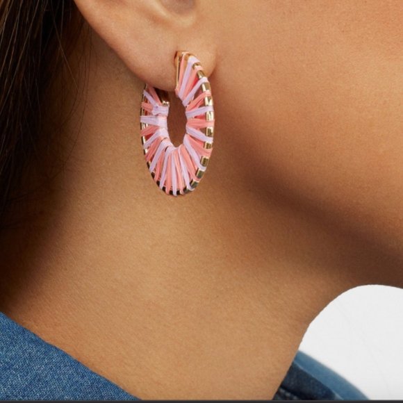 ANTHRO x BaubleBar Boho Bolo Raffia Hoop Earrings - Picture 4 of 12